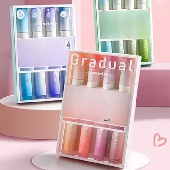 4 шт. набор цветных маркеров Kawaii школьные принадлежности маркеры милые корейские канцелярские принадлежности фиолетовый