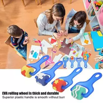 4 шт./набор детских инструментов для рисования своими руками, губчатая кисть-валик, губчатая кисть-валик, кисть-валик для граффити 4pcs/set розовый