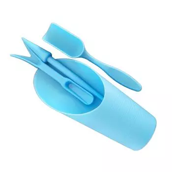 4 шт. набор для садовых растений DIY лопата для посева совок ведро ложка суккуленты рассадный инструмент бонсай удобрение сверлильный станок синий