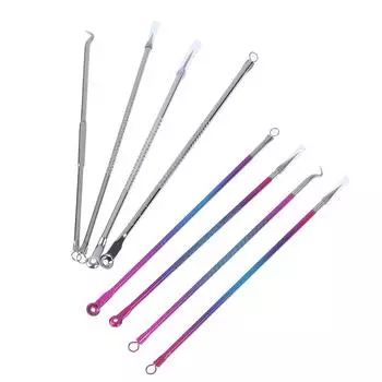 4 шт., набор для удаления комедонов из нержавеющей стали, экстрактор прыщей, средство для удаления черных точек серебряный