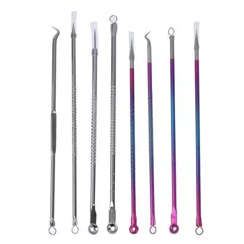 4 шт., набор для удаления комедонов из нержавеющей стали, экстрактор прыщей, средство для удаления черных точек серебряный