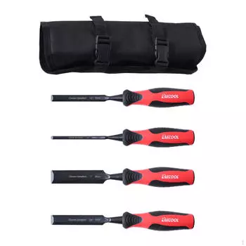 4 шт. набор долот для резьбы по дереву, деревообрабатывающий инструмент со скошенной кромкой, противоскользящая ручка для столяров