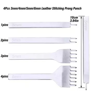 4 шт./набор дыроколов с интервалом, дырокол, ручной дырокол, кожаный ремесленный инструмент для кошелька, дырокол для ремня 3/4/5/6 мм