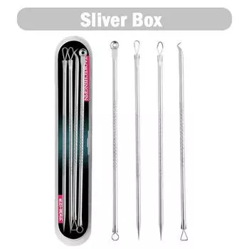4 шт./набор инструментов для удаления угрей иглы для удаления черных точек и прыщей Box