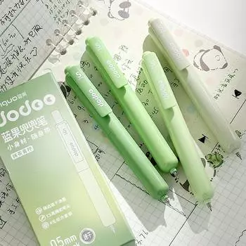 4 шт. Набор карманных ручек чистого цвета, портативный размер, щелчок, тип 0,5 мм, шариковая ручка, черные гелевые чернила для письма