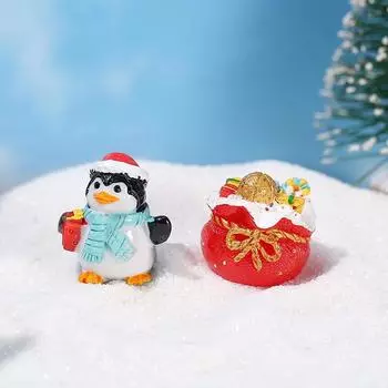 4 шт./набор кавайных фигурок Санта-Клауса, рождественский снежный пейзаж, мини-украшения, микроландшафтное украшение, сделай сам, рождественское украшение 4pcs/set