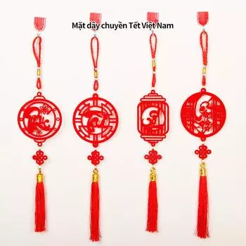 4 шт./набор китайский узел красная кисточка кулон традиционный лунный Новый год кулон украшение подарки китайский стиль 2025 Tet 4pcs