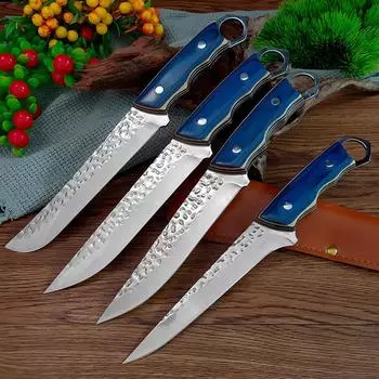 4 шт. набор кухонных ножей из нержавеющей стали, нож для мясника, нож для обвалки, нож для нарезки овощей