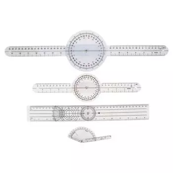 4 шт., набор медицинских гониометров, вращающаяся прозрачная ортопедическая линейка для измерения угла для семьи