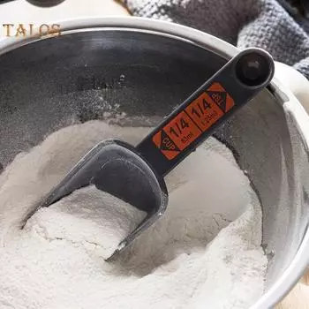 4 шт./набор мерных ложек, экологически чистый материал для выпечки торта своими руками из полипропилена, полезный для выпечки со шкалой для хлебобулочных изделий