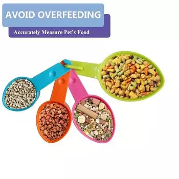 4 шт./набор мерных ложек для корма для домашних животных - прочная пластиковая мерная кружка для собак, кошек и птиц - доступны разные размеры
