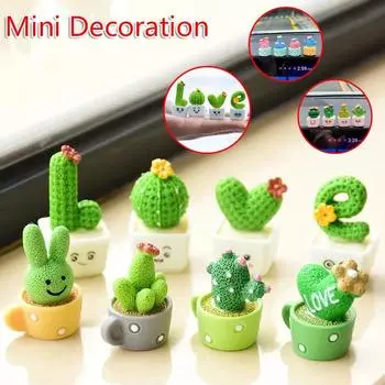 4 шт./набор мини-моделей из смолы для моделирования кактусов, миниатюры кактусов, цветочные горшки, растения, настольные украшения, аксессуары для домашнего декора, микросад 1SET