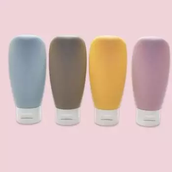 4 шт./набор многоразовых флаконов 60 мл мягкий силиконовый контейнер для лосьона сжимаемая туба пустая бутылка портативная дорожная бутылка для шампуня 60ml