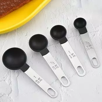4 шт./набор, набор мерных ложек, многофункциональная мерная ложка с ручкой из нержавеющей стали, мерный стакан, набор градуированных мерных ложек,