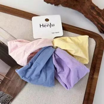 4 шт./набор Однотонная широкая мягкая повязка для волос для женщин, держатель для хвостика, резинка для волос, резинка-скранчи, модные аксессуары для волос