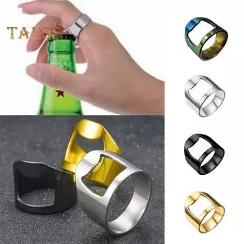 4 шт., набор открывалок для бутылок с кольцом для бармена, кольцевая открывалка для бутылок из нержавеющей стали, портативная открывалка для бутылок с цепочкой, дизайн, открывалка для пива для бармена US 7