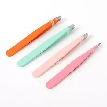 4 шт./набор пинцетов для бровей 63 мм из нержавеющей стали пинцеты для бровей с кожаным чехлом-удаление остатков волос на лице и вросших волос чёрный