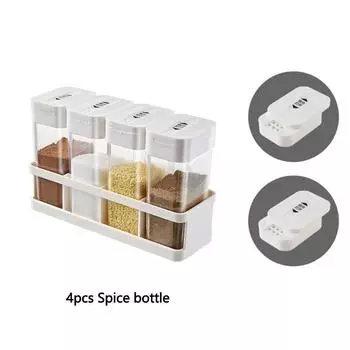 4 шт./набор пластиковых контейнеров для хранения специй без содержания бисфенола А, набор приправ, баночки для специй, кухонные принадлежности 4Pcs spice bottle