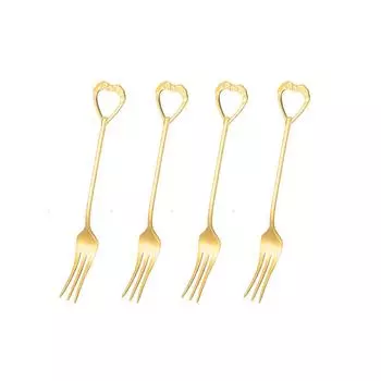 4 шт., набор разноцветных маленьких вилок из нержавеющей стали, десертные вилки для мороженого, торта, чайная закуска, фруктовая вилка, зеркало, столовые приборы, столовые приборы, серебро серебряный
