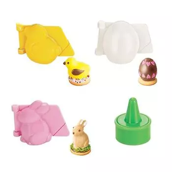 4 шт./набор рождественских форм для печенья, пасхальная форма для печенья с начинкой, пасхальные пластиковые формы для кроликов/яиц, инструменты для печенья 815