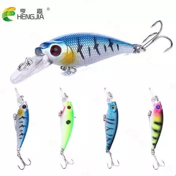 4 шт., набор рыболовных приманок для гольяна, 6,5 см-5G-8 #, медленный воблер, искусственная жесткая пластиковая приманка для окуня, приманка для плавания, Leurre, рыболовные снасти