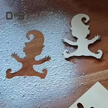 4 шт./набор шаблонов отпечатков рук гнома с лестницей многоцелевой DIY праздничный настенный художественный рисунок ремесленный проект украшения деревянный отпечаток ноги эльфа C