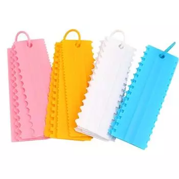 4 шт./набор скребок для торта, узор, расческа для глазури, инструменты для выпечки своими руками, скребок для крема, мусс, кондитерские инструменты для украшения торта жёлтый