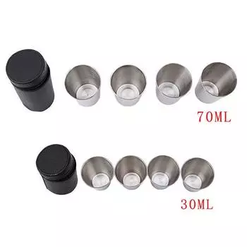 4 шт./набор стаканов из нержавеющей стали для питья вина, барная посуда с сумкой для пива 30ML