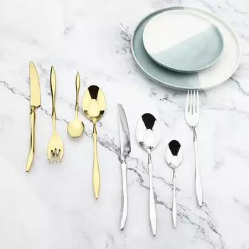 4 шт. набор столовой посуды из нержавеющей стали 304, роскошный набор столовых приборов, винтажный качественный нож, вилка, ложка, чайные ложки, обеденный сервиз в западном стиле серебряный