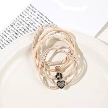 4 шт./набор Женские Девушки Основные Резинки для Волос Простые Однотонные Эластичные Повязки на Голову Держатели для Хвоста Резинки для Волос Аксессуары Украшения