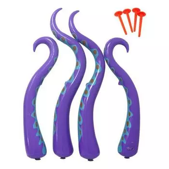 4 шт. Надувные щупальца осьминога на Хэллоуин, Огромные надувные фиолетовые ноги осьминога