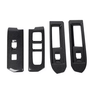 4 шт. Накладка на панель переключателя окна, отделка из углеродного волокна, внутренняя отделка, отделка панели управления окна