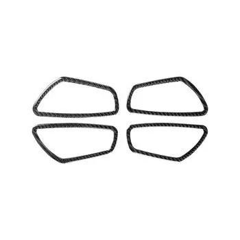 4 шт. Накладка на внутреннюю дверную ручку автомобиля, подходит для Honda Civic Sedan 2016-2018, внутренняя дверная накладка из углеродного волокна чёрный