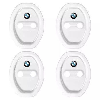 4 шт. Накладки на дверные стопоры автомобиля, Защитные накладки на дверные замки для BMW E36 E46 E90 E60 E39 F30 F10 F20 X5 E70 E53 G30 E91 E92 E93 E87 E83 F25 BMW White