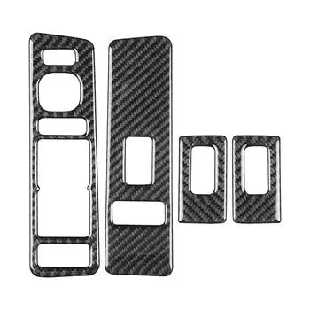 4 шт. Накладки на панели переключателей стеклоподъемников из настоящего углеродного волокна для Hummer H2 2003-07