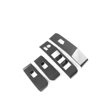 4 шт. Накладки на переключатели стеклоподъемников в стиле карбонового волокна для Toyota Highlander 2020-2022 только для леворульных автомобилей