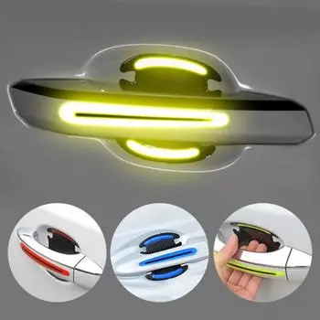 4 шт. наклейка клейкие ленты открытые наклейки двери автомобиля авто светоотражающие 3D универсальные автомобильные аксессуары полоски безопасности