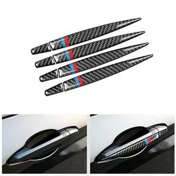 4 шт., наклейка на дверную ручку автомобиля из настоящего углеродного волокна, накладка, отделка, для BMW X5 X1