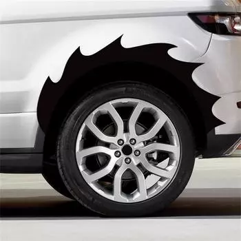 4 шт. наклейка на крыло DIY наклейка с пламенем для автомобиля наклейка на крыло накладка от царапин черная