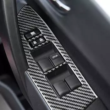 4 шт. наклейка на панель, самоклеящаяся волокно из углеродного волокна, прочный автомобильный переключатель подъема, наклейка на отделку панели