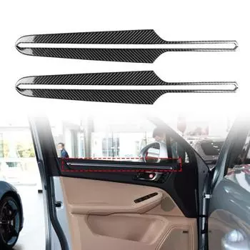 4 шт., наклейка на полосу, установка автомобиля, углеродистая, некоррозионная, простая волокнистая дверная полоса, внутренняя панель, крышка