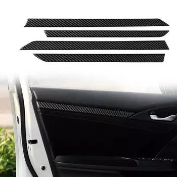 4 шт., наклейки на дверную панель автомобиля, подходят для Honda Civic десяти поколений 2016-2019 чёрный