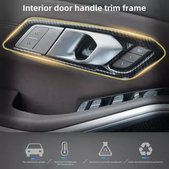 4 шт. наклейки на дверные ручки салона автомобиля в стиле рамки отделки для BMW 3 серии серебряный