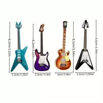 4 шт. наклейки на холодильник с электрогитарой, декоративные наклейки на холодильник, милые офисные магниты, магниты для украшения дома