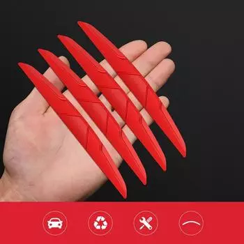 4 шт. наклейки на кромку двери автомобиля, защита от столкновений, универсальные боковые защитные ограждения для зеркал заднего вида красный