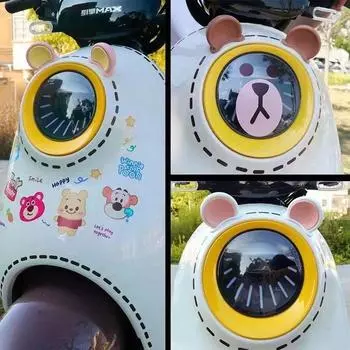 4 шт. наклейки на шлем мотоцикла с ушками медведя милые кавайные разноцветные декоративные аксессуары для шлемов электрических велосипедов, квадроциклов, скутеров, забавное украшение One Size