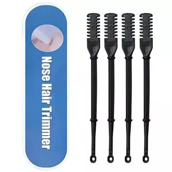 4 шт., насадка для удаления волос в носу, вращающаяся на 360 градусов, ручной инструмент для удаления волос в ноздрях 2-в-1 для мужчин и женщин бежевый