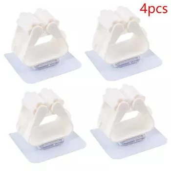 4 шт. настенная пластиковая подвесная стойка для хранения швабры без проколов, крючок-клипса, экономит место для хранения метлы и швабры белый