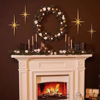 4 шт. настенное украшение в виде звезды, винтажное украшение середины века для домашнего офиса, настенное искусство в помещении, 3D-печатное металлическое остроконечное звездное украшение Sets серебряный