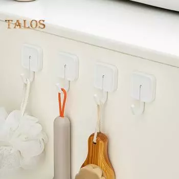 4 шт. настенные крючки самоклеящиеся, выдерживающие большую нагрузку, противоскользящие, без ударов, для кухни, ванной, полотенца, мяча для ванной, подвесные крючки для одежды под шкафом белый